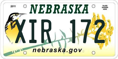 NE license plate XIR172