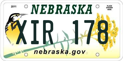 NE license plate XIR178