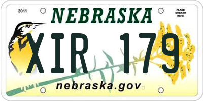 NE license plate XIR179