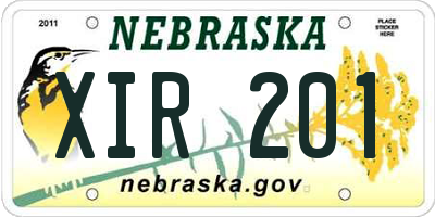 NE license plate XIR201