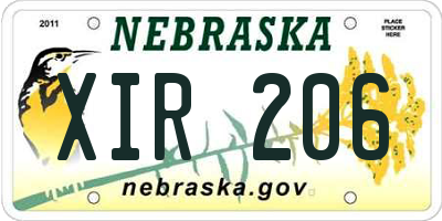 NE license plate XIR206