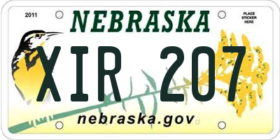 NE license plate XIR207