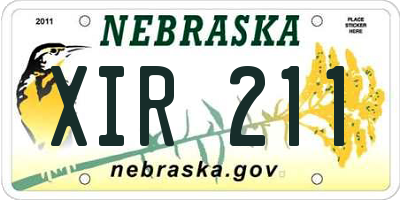 NE license plate XIR211
