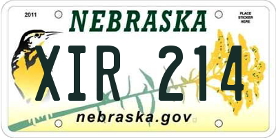 NE license plate XIR214