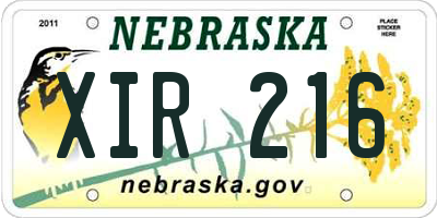 NE license plate XIR216