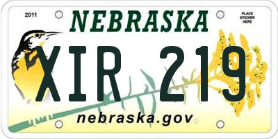 NE license plate XIR219