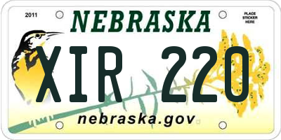 NE license plate XIR220