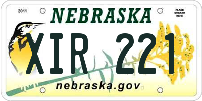 NE license plate XIR221