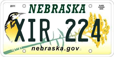 NE license plate XIR224
