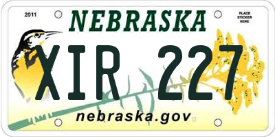 NE license plate XIR227