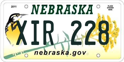 NE license plate XIR228