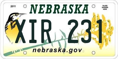 NE license plate XIR231