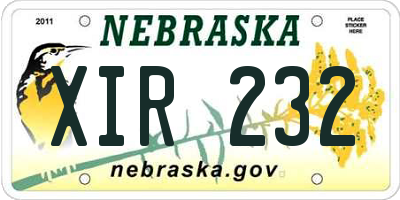NE license plate XIR232
