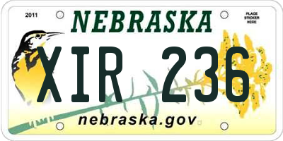 NE license plate XIR236