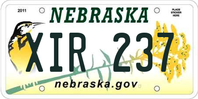 NE license plate XIR237
