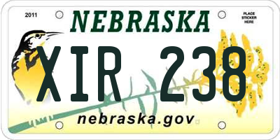 NE license plate XIR238