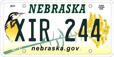 NE license plate XIR244