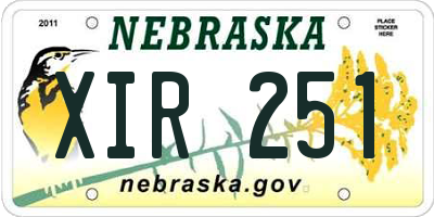 NE license plate XIR251