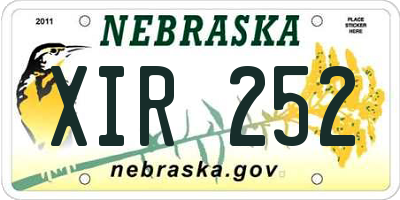 NE license plate XIR252