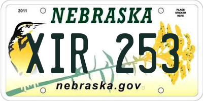 NE license plate XIR253