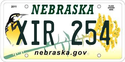 NE license plate XIR254