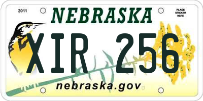 NE license plate XIR256