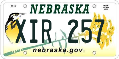 NE license plate XIR257