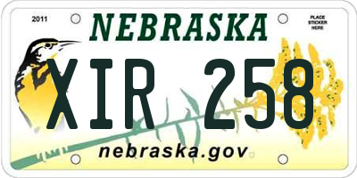 NE license plate XIR258