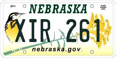 NE license plate XIR261