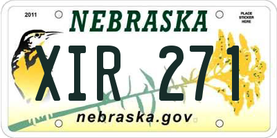 NE license plate XIR271