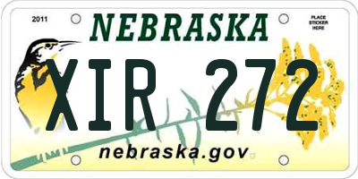 NE license plate XIR272