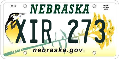 NE license plate XIR273