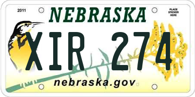 NE license plate XIR274