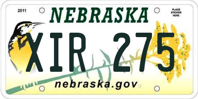 NE license plate XIR275