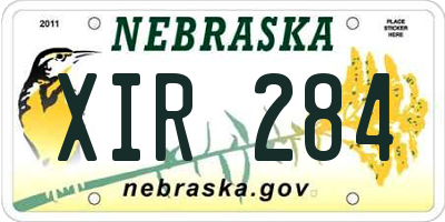 NE license plate XIR284