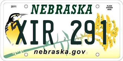 NE license plate XIR291