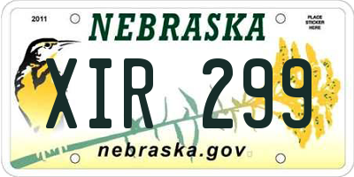 NE license plate XIR299