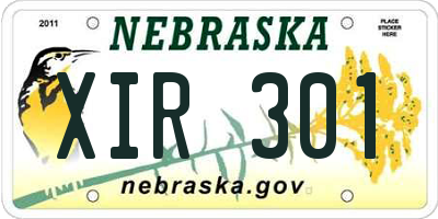 NE license plate XIR301