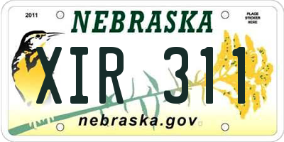 NE license plate XIR311