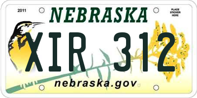 NE license plate XIR312