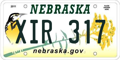 NE license plate XIR317