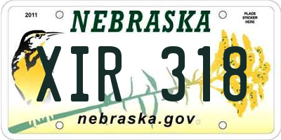 NE license plate XIR318