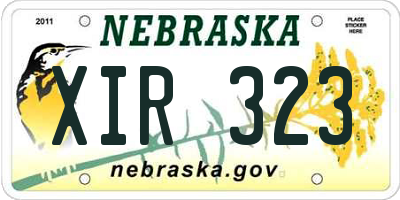 NE license plate XIR323
