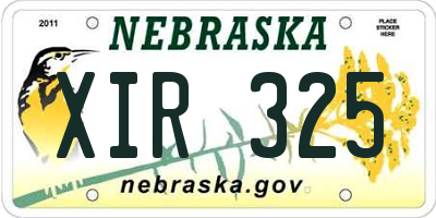 NE license plate XIR325