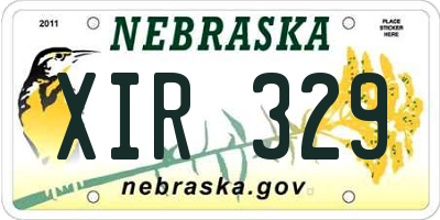 NE license plate XIR329
