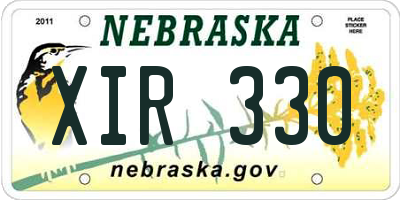 NE license plate XIR330