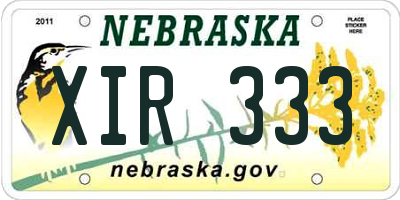NE license plate XIR333