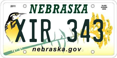 NE license plate XIR343