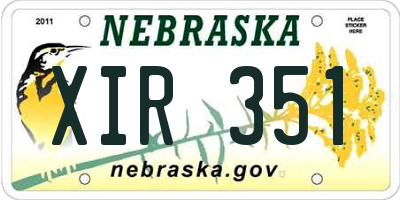 NE license plate XIR351