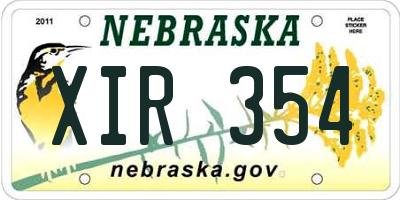 NE license plate XIR354